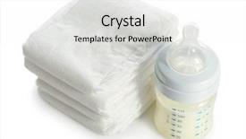  Presentation with baby diapers - Colorful PPT theme enhanced with feed supplement - baby bottle with milk backdrop and a white colored foreground