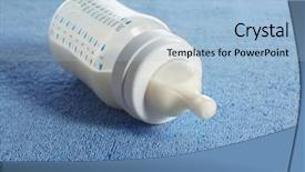  Presentation with milk baby - Colorful slides enhanced with feed supplement - baby bottle with milk backdrop and a light blue colored foreground