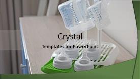  Presentation with supplement - Theme featuring feed supplement - baby bottles on plastic drying background and a light gray colored foreground