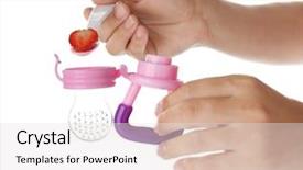  Presentation with baby in womb - Slide deck enhanced with feeder - woman filling baby's nibbler background and a sky blue colored foreground