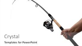  Presentation with fishing - Presentation design featuring feeder-rod-for-fishing-isolated background and a white colored foreground