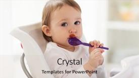  Presentation with nutrition child - PPT layouts having feeding and people concept - baby background and a soft green colored foreground