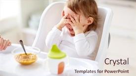  Presentation with baby food - Cool new slide set with feeding and people concept - baby backdrop and a lemonade colored foreground