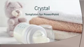  Presentation with baby bottle formula - Amazing presentation theme having feeding bottle of baby milk backdrop and a sky blue colored foreground