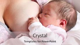  Presentation with breast feeding - Audience pleasing slide deck consisting of feeding her infant - newborn baby backdrop and a lemonade colored foreground