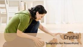  Presentation with kneeling - Amazing presentation theme having feeding hungry pet dog backdrop and a coral colored foreground