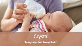  Presentation with daughter - Presentation consisting of feeding little daughter with baby background and a coral colored foreground