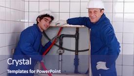  Presentation with feeding tube - Slide deck enhanced with feeding tube - plumbing background and a ocean colored foreground