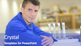  Presentation with feeding tube - Audience pleasing slide deck consisting of feeding tube - portrait of young man backdrop and a cobalt blue colored foreground