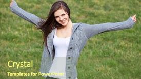  Presentation with girl teens - Presentation theme consisting of feel good - attractive teenage girl outside background and a  colored foreground