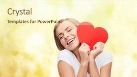  Presentation with heart health - PPT theme featuring feel good - happiness health and love concept background and a cream colored foreground