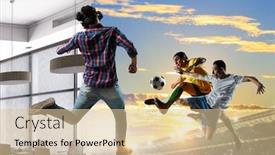  Presentation with mixed reality - PPT theme consisting of feel virtual reality mixed media background and a lemonade colored foreground