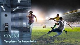  Presentation with mixed reality - Cool new slide deck with feel-virtual-reality-mixed-media backdrop and a ocean colored foreground