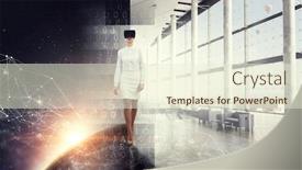  Presentation with mixed reality - Presentation theme having feel-virtual-reality-mixed-media background and a cream colored foreground