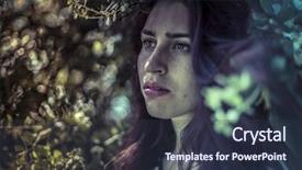  Presentation with melancholy - Presentation design consisting of feeling blue melancholy young girl in a forest with sad gesture background and a tawny brown colored foreground