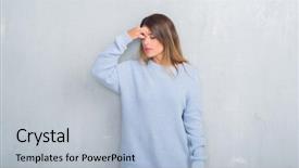  Presentation with winter walk by stream - PPT theme enhanced with feeling fatigue and headache stress background and a  colored foreground