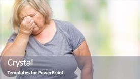  Presentation with plus size fashion model - PPT layouts consisting of feeling fatigue and headache stress background and a gray colored foreground