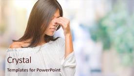  Presentation with asian - Colorful theme enhanced with feeling fatigue and headache stress backdrop and a lemonade colored foreground