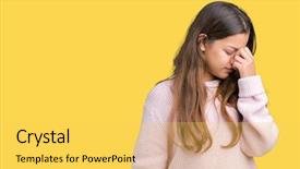  Presentation with nursing fatigue - Slide deck consisting of feeling fatigue and headache stress background and a yellow colored foreground