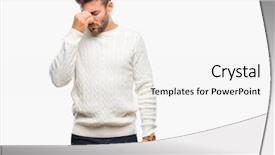  Presentation with winter - Beautiful presentation theme featuring feeling fatigue and headache stress backdrop and a white colored foreground