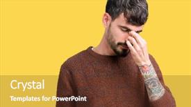  Presentation with winter - Colorful theme enhanced with feeling fatigue and headache stress backdrop and a tawny brown colored foreground