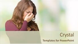  Presentation with frustration - Audience pleasing PPT theme consisting of feeling fatigue and headache stress backdrop and a soft green colored foreground