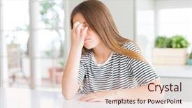  Presentation with frustration - Cool new presentation theme with feeling fatigue and headache stress backdrop and a lemonade colored foreground