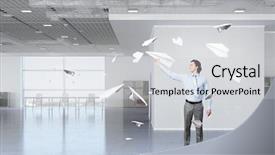  Presentation with mechanical engineering 3d render - Beautiful theme featuring feeling free and careless 3d backdrop and a  colored foreground