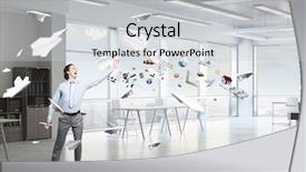  Presentation with free - Audience pleasing PPT theme consisting of feeling free and careless mixed backdrop and a  colored foreground