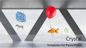  Presentation with free - Colorful slide set enhanced with feeling free and careless mixed media backdrop and a light gray colored foreground