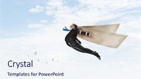  Presentation with free - Cool new PPT theme with feeling free and happy mixed backdrop and a sky blue colored foreground