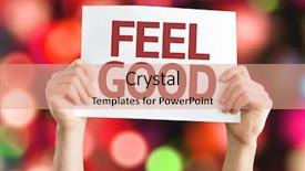  Presentation with good - PPT theme featuring feeling great - feel good card with colorful background and a coral colored foreground