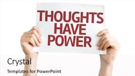  Presentation with thoughts - PPT layouts with feeling great - thoughts have power card isolated background and a white colored foreground