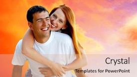  Presentation with loving hearts love heart candy - Theme consisting of feeling happy background - young love couple smiling background and a  colored foreground