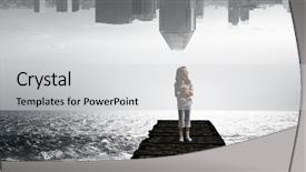  Presentation with lonely - Presentation theme having feeling lost and lonely mixed background and a  colored foreground