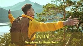  Presentation with active lifestyle - Presentation design having feeling-of-freedom-achievement background and a tawny brown colored foreground