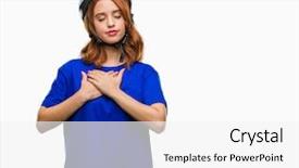  Presentation with cyclist - Theme featuring feeling secure - young beautiful woman wearing cyclist background and a white colored foreground