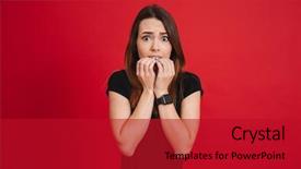  Presentation with black woman praying - Presentation theme featuring frightened isolated over red background and a crimson colored foreground
