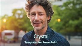  Presentation with beard - Theme consisting of feelings - portrait of happy mature man background and a tawny brown colored foreground