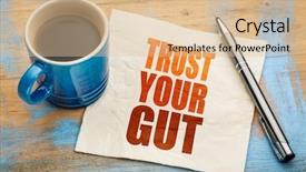  Presentation with gut - Slide deck having feelings - trust your gut word abstract background and a lemonade colored foreground