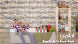  Presentation with special education young adult man - Audience pleasing PPT theme consisting of feelings - young man feeling hot backdrop and a coral colored foreground