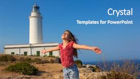  Presentation with lighthouse - Amazing PPT layouts having feelings free - blue day with kid girl backdrop and a  colored foreground