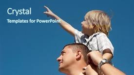  Presentation with sky - Presentation theme consisting of feelings free - younger brother younger on shoulders background and a ocean colored foreground