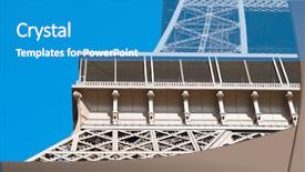  Presentation with eiffel tower paris france - PPT theme consisting of feer - eiffel tower nickname la dame background and a teal colored foreground