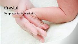  Presentation with neonatal nurse baby hand mother - Slide deck enhanced with infant feet - baby's foot in mother's hand background and a lemonade colored foreground