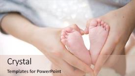  Presentation with love heart - Cool new presentation theme with hold baby's foot backdrop and a lemonade colored foreground