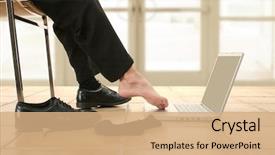  Presentation with foot pathology - Beautiful presentation design featuring sexy feet - man's bare foot working backdrop and a  colored foreground