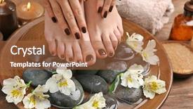  Presentation with black children babies hands feet - Presentation theme having feet and hands in spa background and a red colored foreground