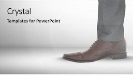  Presentation with feet - Amazing slide set having feet and shoes with grey backdrop and a white colored foreground