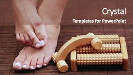  Presentation with feet - Colorful slide deck enhanced with feet and wooden massager - beauty backdrop and a  colored foreground